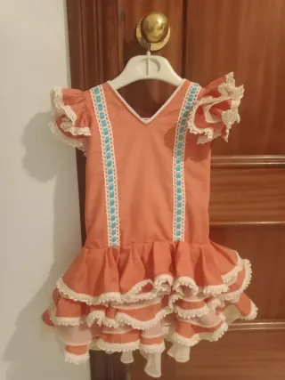 Traje de flamenca niña rosa talla 3