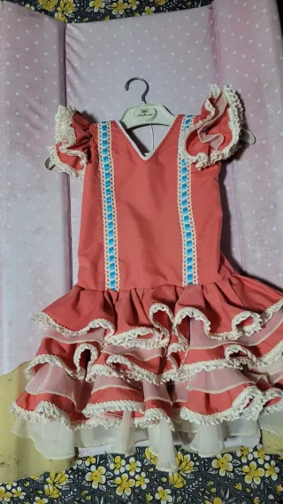 Traje de flamenca niña rosa talla 3