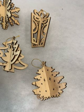 Decorazioni Natalizie Legno Set 5 Pezzi