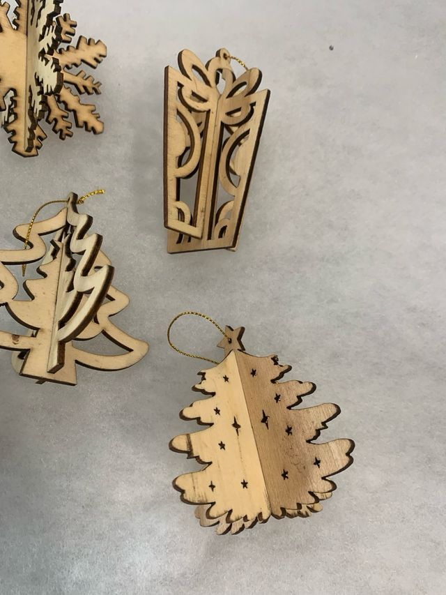 Decorazioni Natalizie Legno Set 5 Pezzi