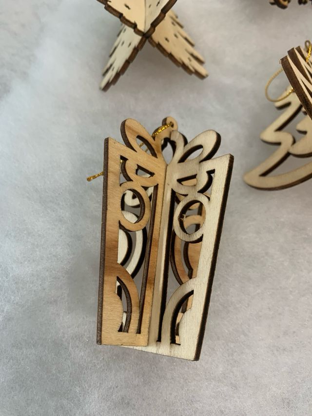 Decorazioni Natalizie Legno Set 5 Pezzi