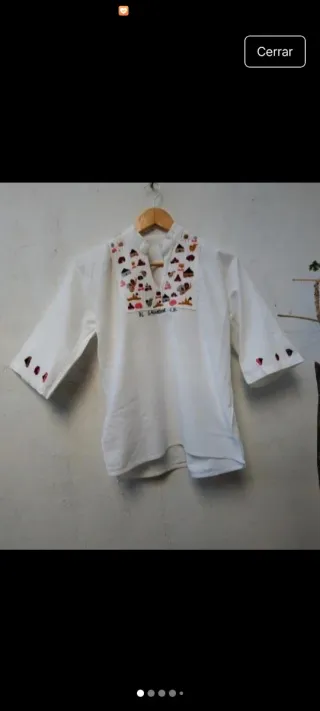 Camisa huipil vintage bordada multicolor