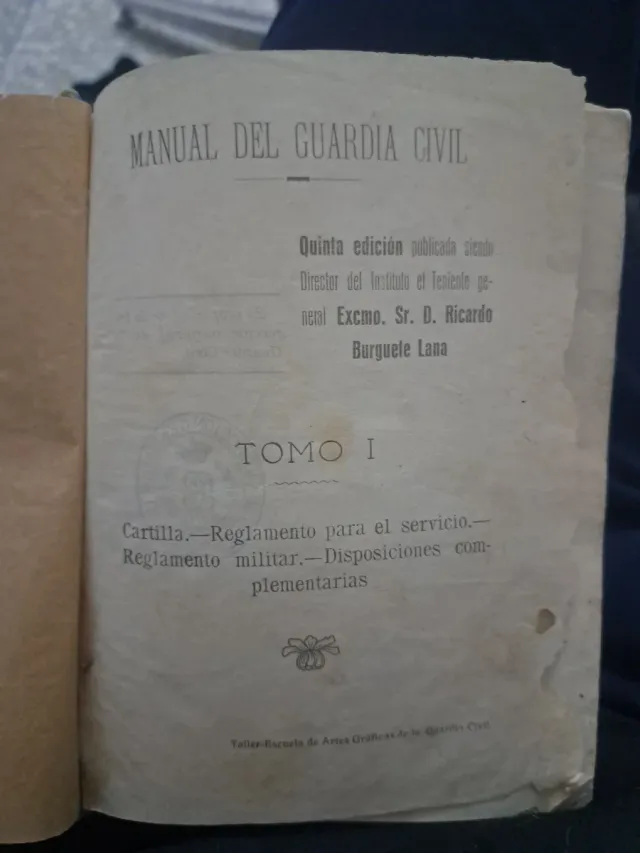 Manuale Guardia Civil 1926 tomo 1