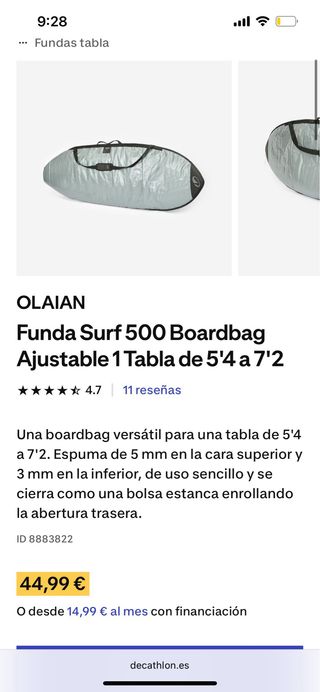 Funda Tabla Surf Olaian