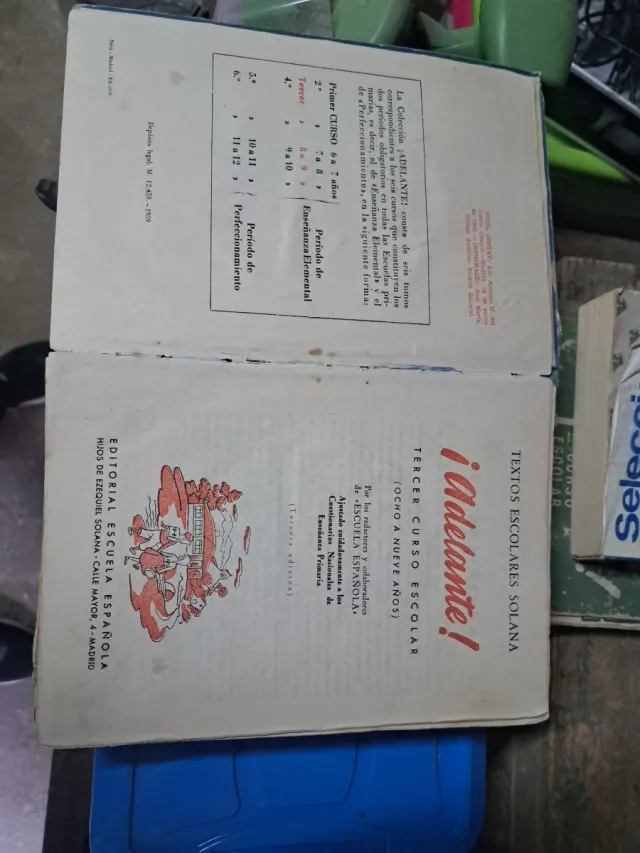 Libro Scolastico ¡Adelante! 1959