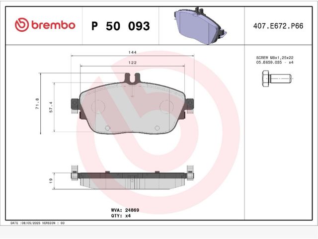 Pastillas de freno Brembo de alta calidad nuevas