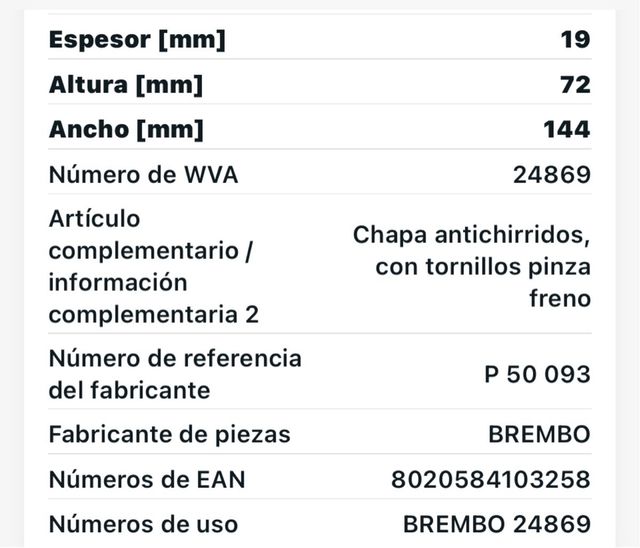 Pastillas de freno Brembo de alta calidad nuevas
