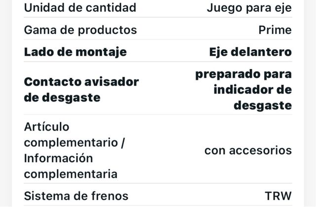 Pastillas de freno Brembo de alta calidad nuevas