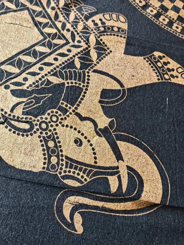 Copriletto artigianale Mandala Gold, 4 pezzi