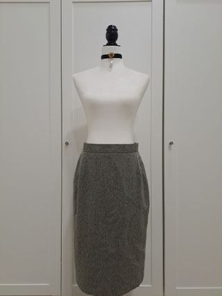 Falda vintage tubo de tweed, Martel, talla 14