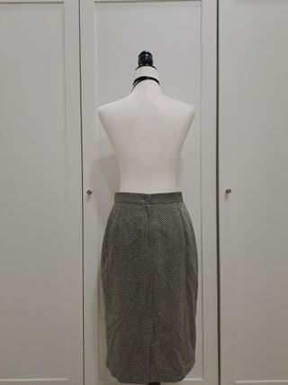 Falda vintage tubo de tweed, Martel, talla 14