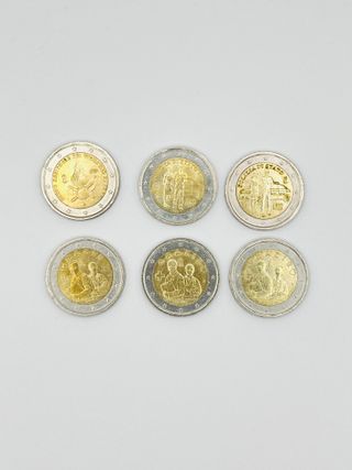 6 Monete Commemorative 2 Euro Italia