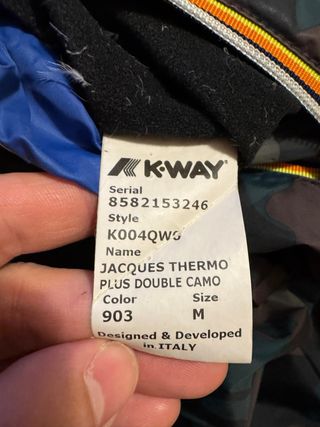 Piumino K-Way Blu Militare Taglia M