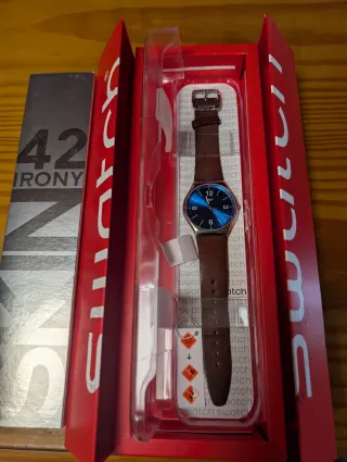 Swatch Irony Reloj Marrón y Azul