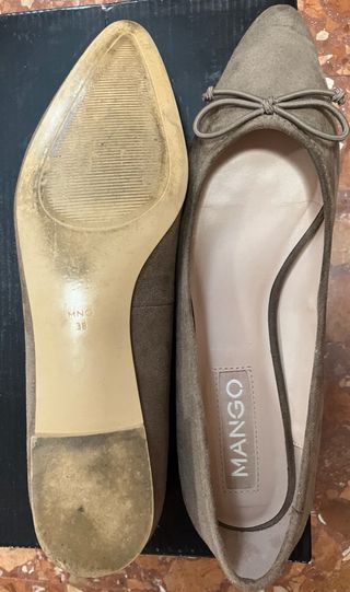 Zapatos planos Mango beige talla 38