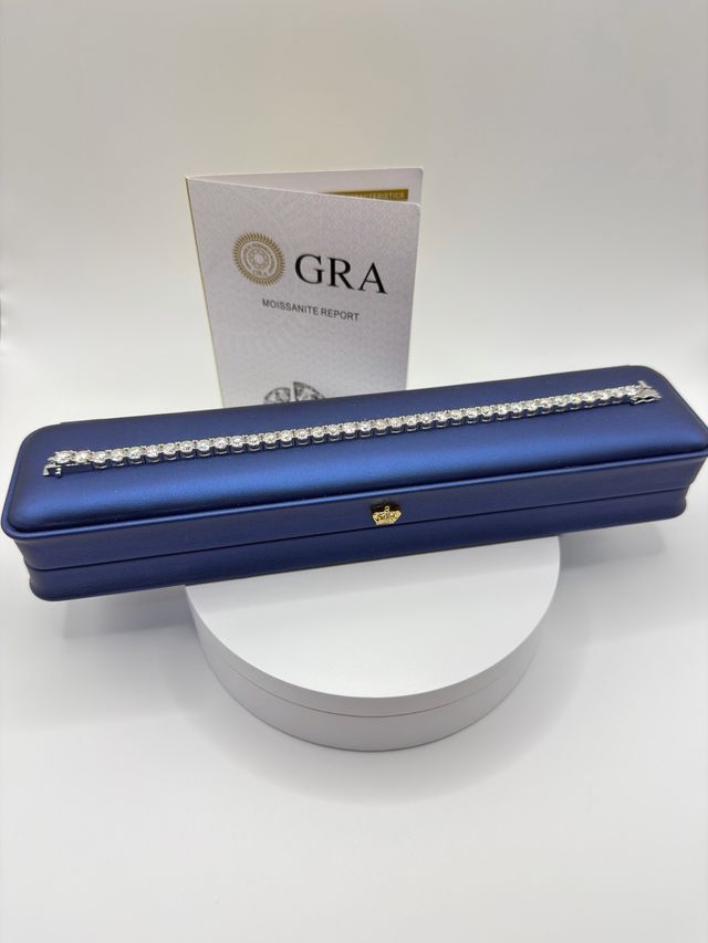 Bracciale Tennis Moissanite Certificata - 20 cm