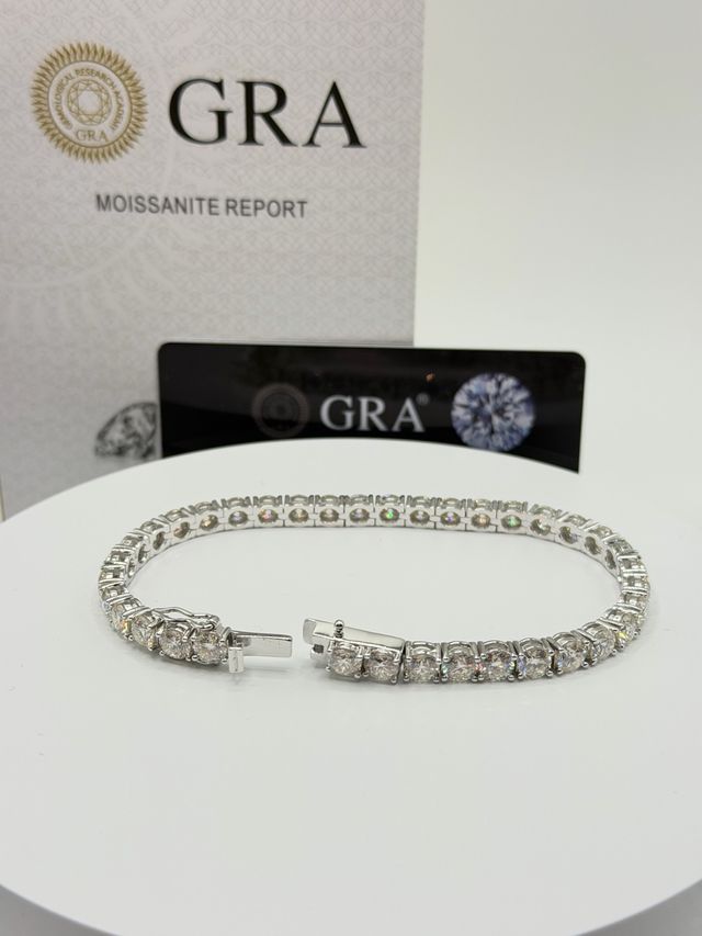 Bracciale Tennis Moissanite Certificata - 20 cm