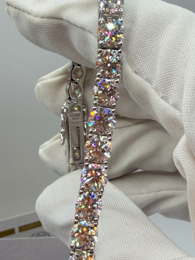 Bracciale Tennis Moissanite Certificata - 20 cm