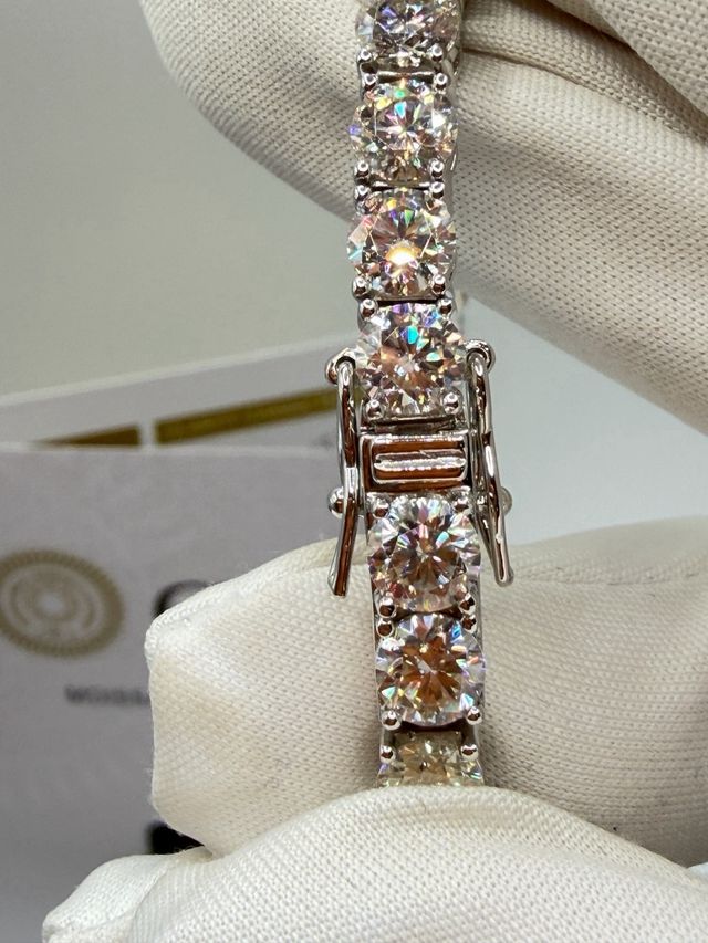Bracciale Tennis Moissanite Certificata - 20 cm