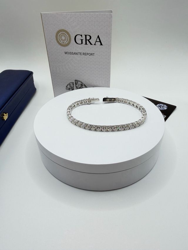 Bracciale Tennis Moissanite Certificata - 20 cm