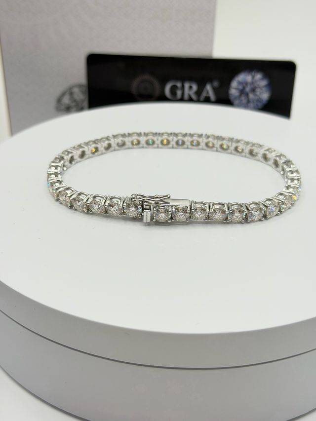 Bracciale Tennis Moissanite Certificata - 20 cm