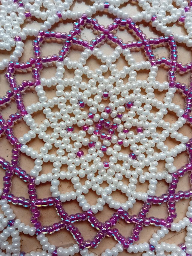 Centrino perline fatto a mano 17cm