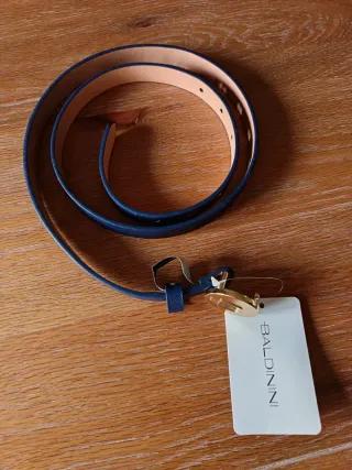 Cintura donna Baldini blu con fibbia oro