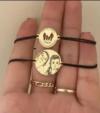 Braccialetti con incisione famiglia e bambini