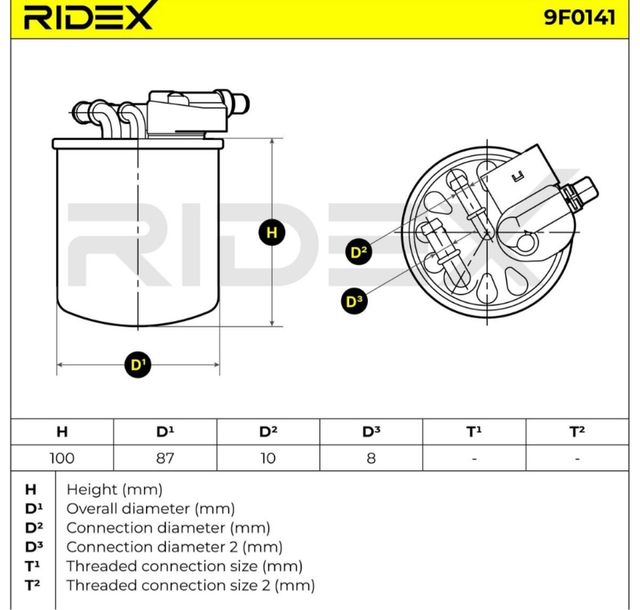 Filtro de combustible RIDEX Gasóleo