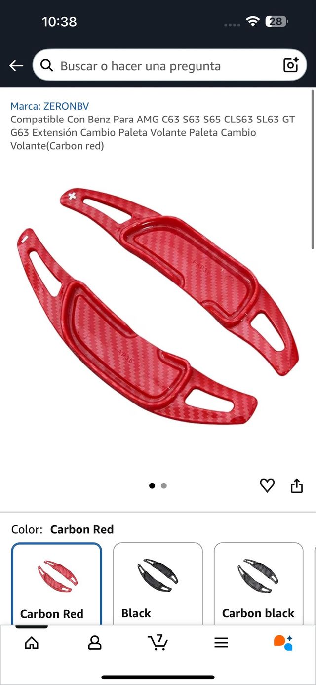 Paletas Volante Carbon Red Benz AMG