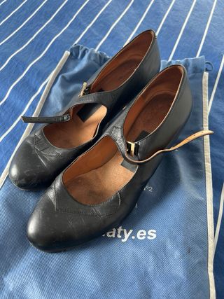 Zapatos Flamenco Tira Hebilla Negros