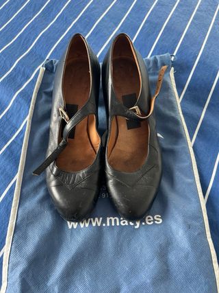 Zapatos Flamenco Tira Hebilla Negros