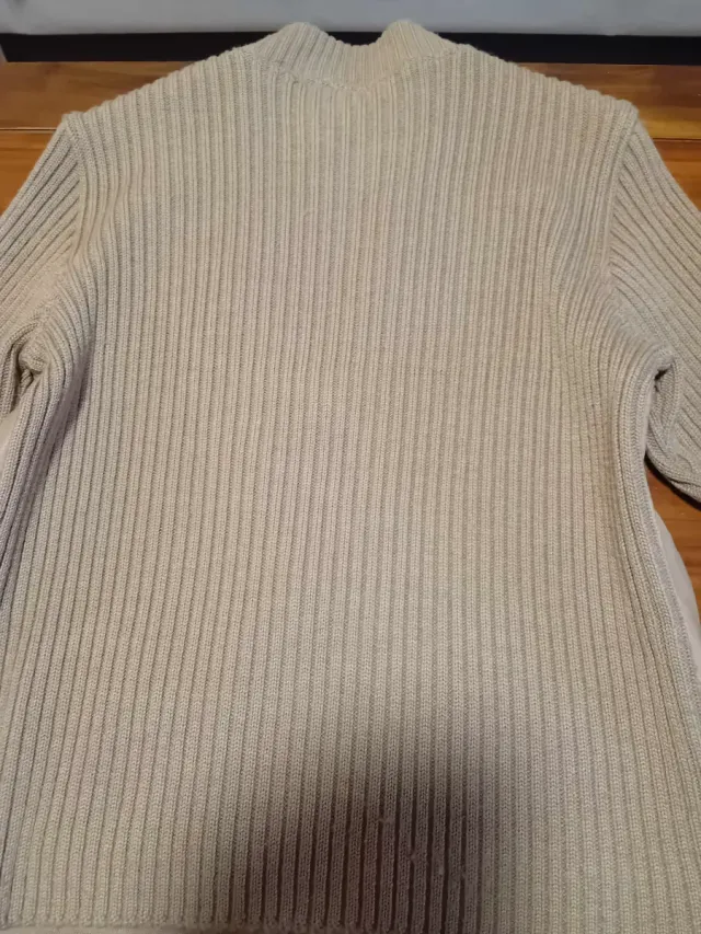 Cazadora YOS Piel y Lana Beige/Gris Talla M