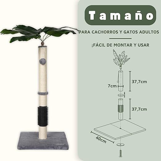 Rascador Gato Diseño Planta Sisal Natural