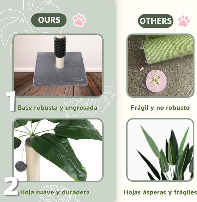 Rascador Gato Diseño Planta Sisal Natural