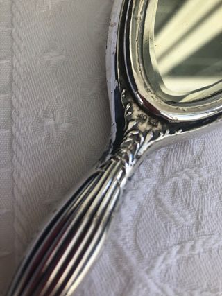 Specchio a mano vintage Argento 800