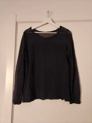 Jersey de punto negro manga larga