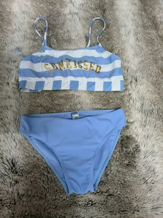 Bikini Mujer Rayas Azul y Blanco