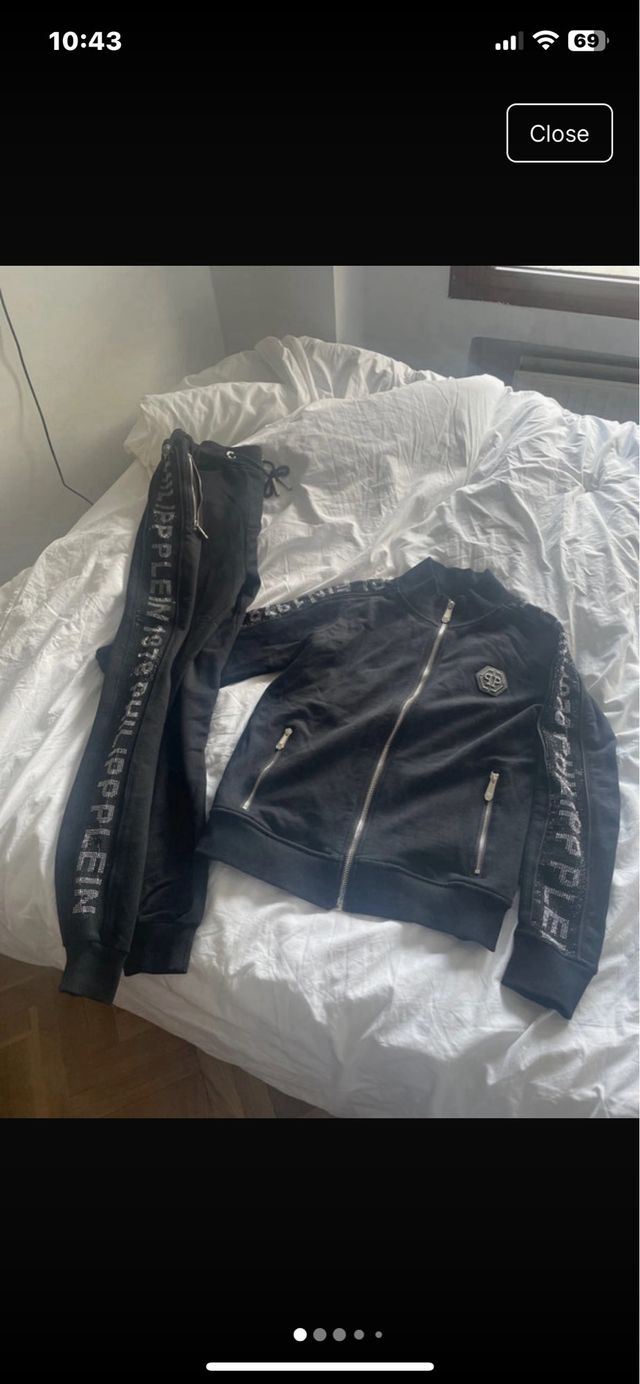 Chándal Philipp Plein Negro y Plateado