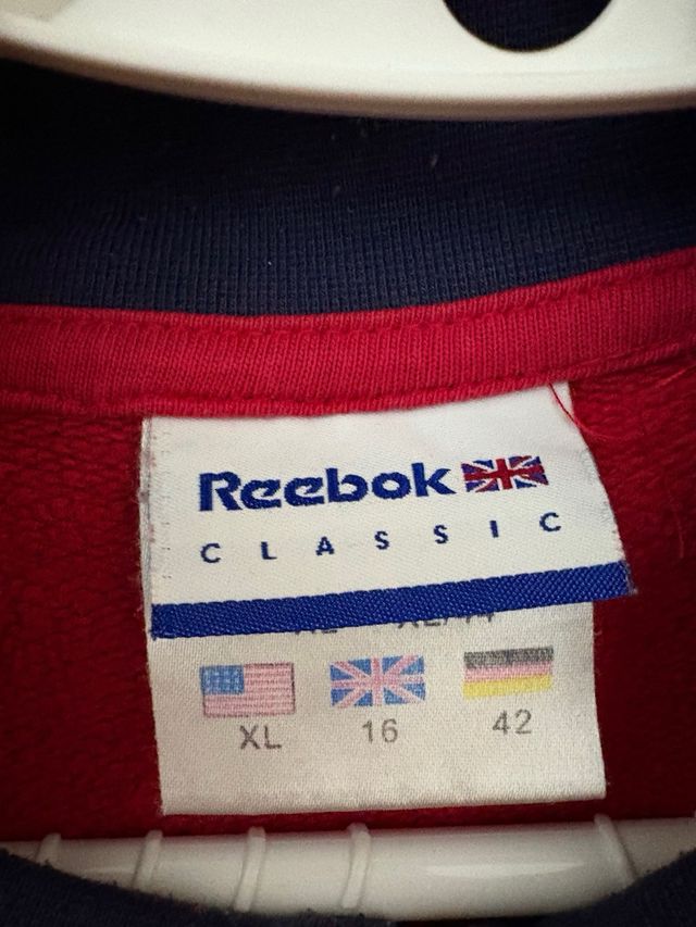 Jaqueta Reebok Classic retro XL vermelha e azul