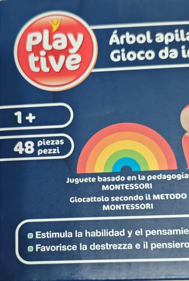 Juego madera basado Montessori Arco Iris 48 piezas