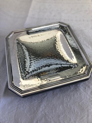 Posacenere in argento martellato base resina