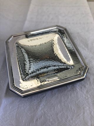 Posacenere in argento martellato base resina