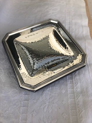 Posacenere in argento martellato base resina