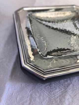 Posacenere in argento martellato base resina