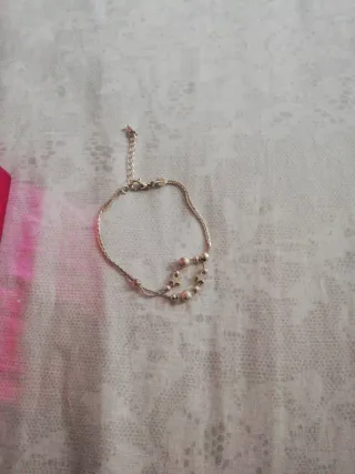 Pulsera plateada con estrellas y bolitas 925 plata