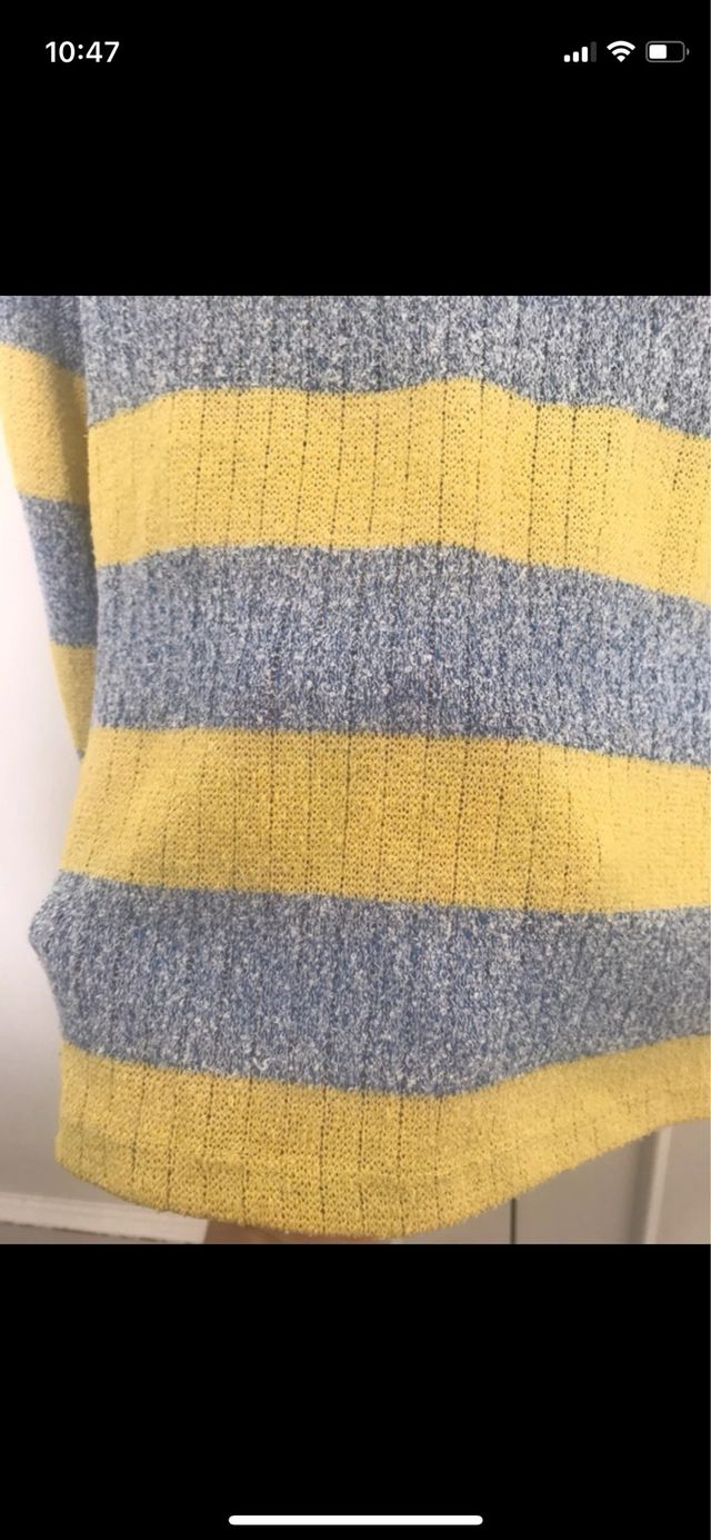 Chaleco Bershka rayas gris y amarillo Talla XS