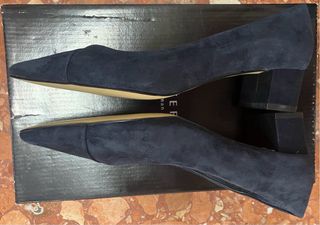 Zapatos salón tacón medio azul marino CortefielT38