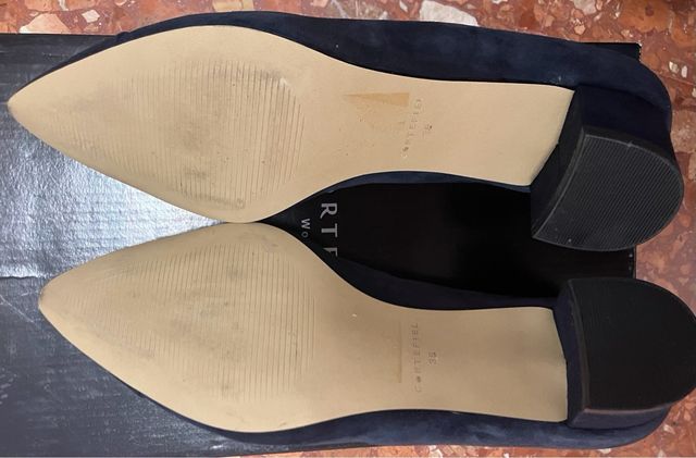 Zapatos salón tacón medio azul marino CortefielT38