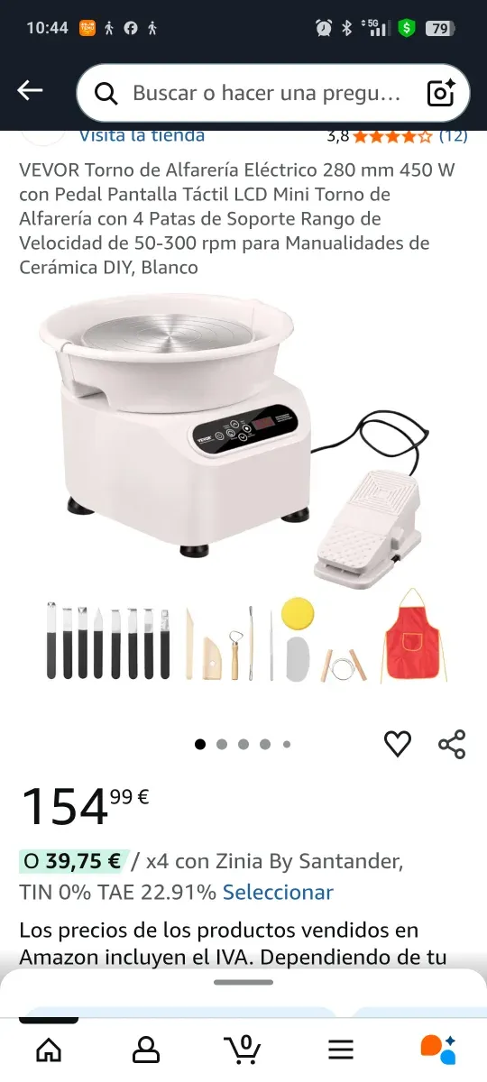 Torno Alfarería Eléctrico VEVOR 280mm